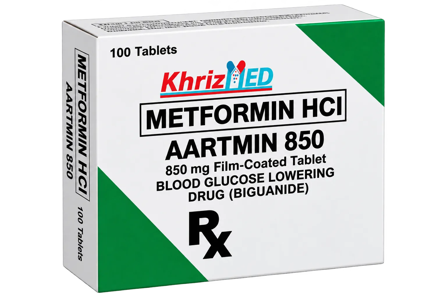 Aartmin 850 carton, Metformin hydrochloride 850 mg film-coated tablet