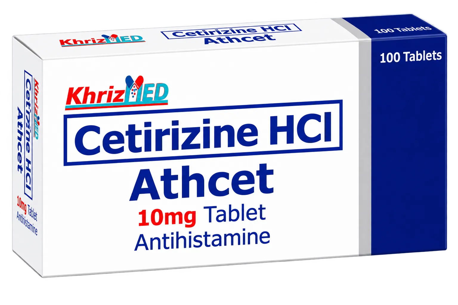 Athcet carton, Cetirizine hydrochloride 10 mg tablet