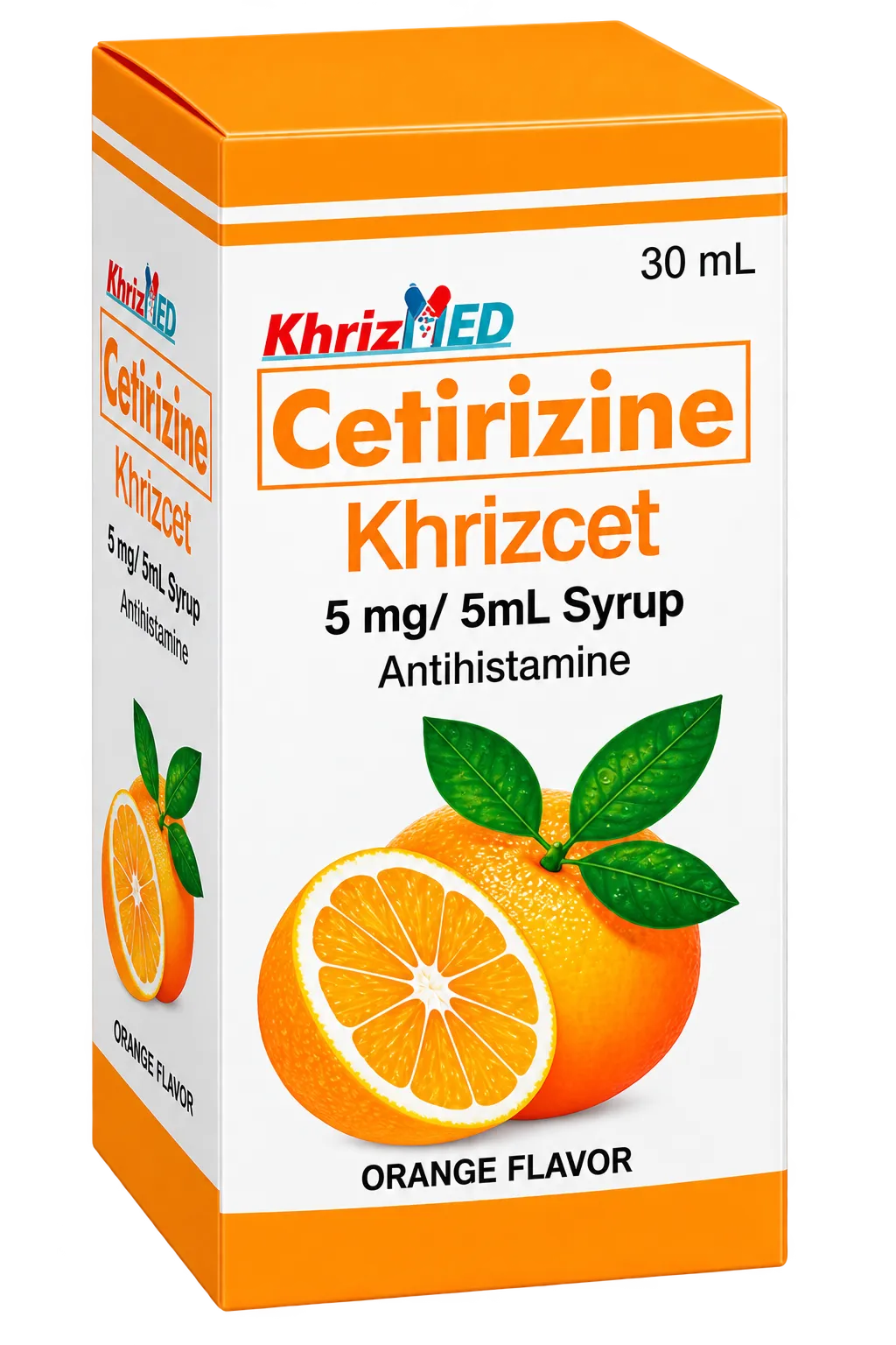Khrizcet carton, Cetirizine 5 mg per 5 mL syrup