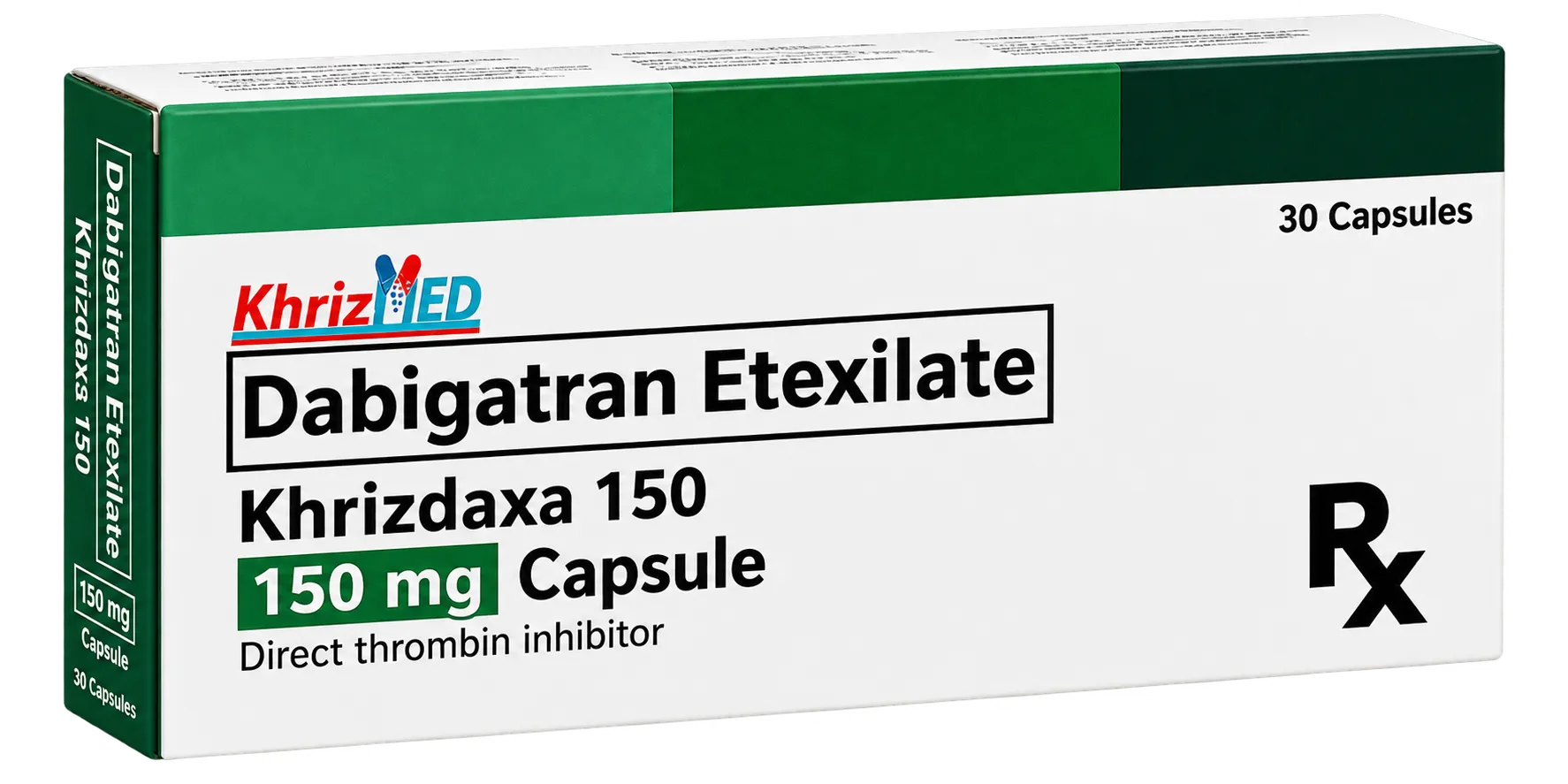 Khrizdaxa 150 carton, Dabigatran Etexilate 150 mg capsule