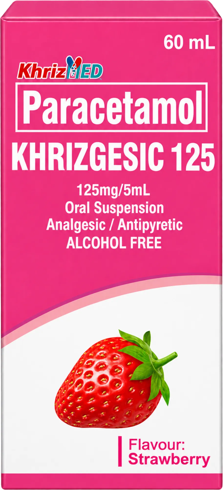 Khrizgesic 125 carton, Paracetamol 125 mg per 5 mL oral suspension