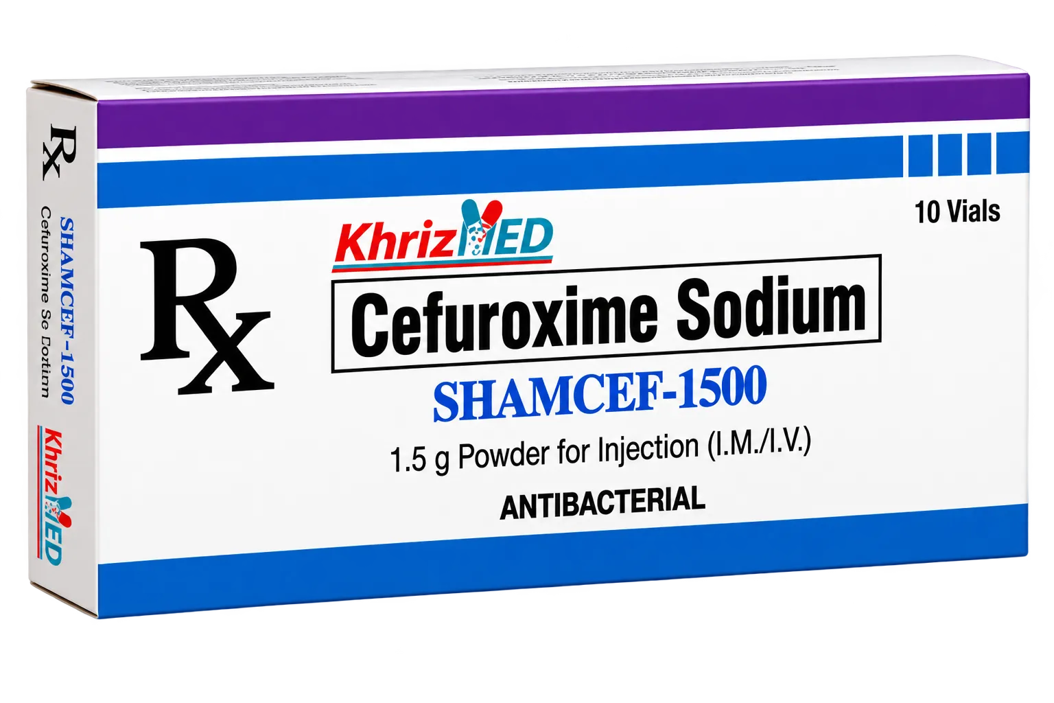 Shamcef-1500 carton, Cefuroxime Sodium 1.5 g powder for injection